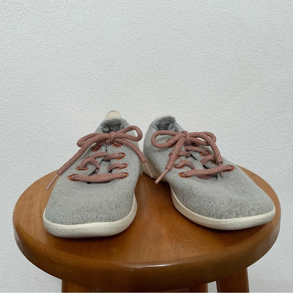 Allbirds Super Light Light Grey, Brown Laces Merino Wool Sneakers Size 6